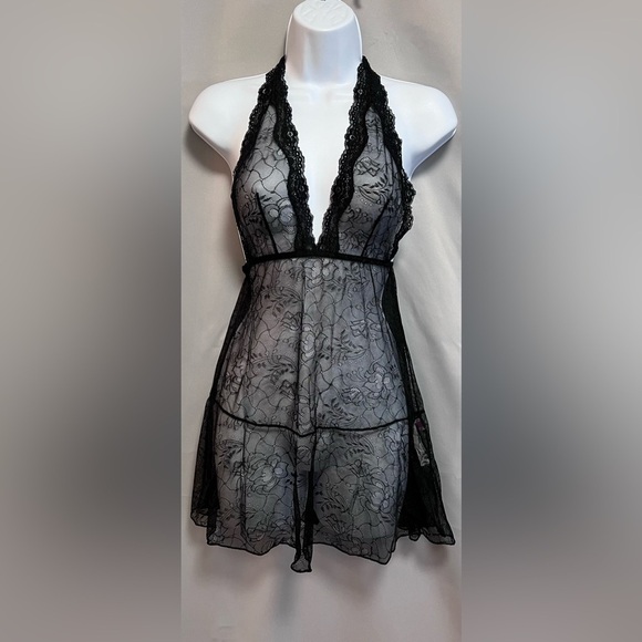 Lingerie Chemise‎ Top Size Medium Women’s Lace Black - Picture 1 of 7